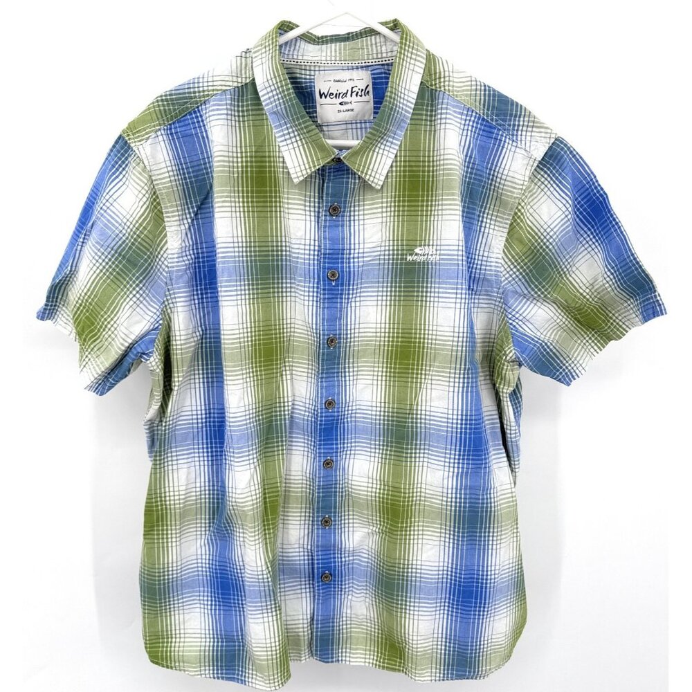Weird Fish Mens‎ Short Sleeve Shirt XXL Multicoloured Check